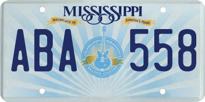 MS license plate ABA558