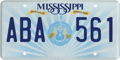MS license plate ABA561