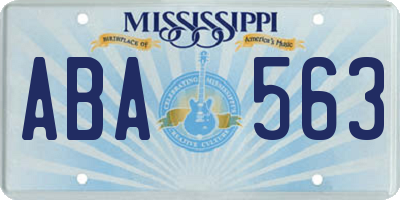 MS license plate ABA563