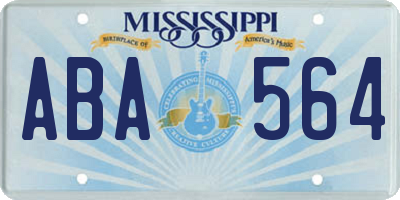 MS license plate ABA564