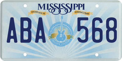 MS license plate ABA568