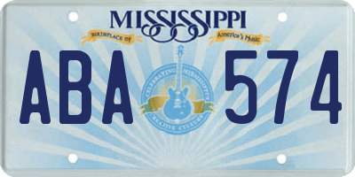 MS license plate ABA574