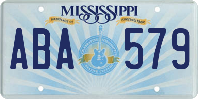 MS license plate ABA579