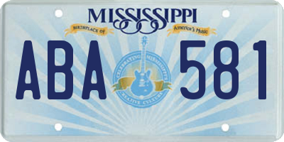 MS license plate ABA581