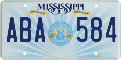 MS license plate ABA584