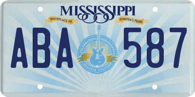 MS license plate ABA587