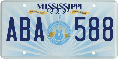 MS license plate ABA588