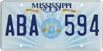 MS license plate ABA594