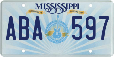 MS license plate ABA597