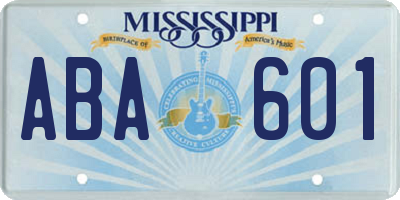 MS license plate ABA601