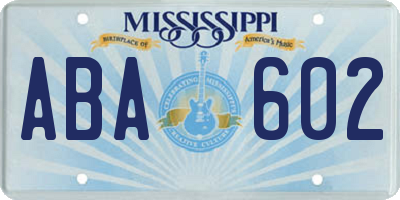 MS license plate ABA602