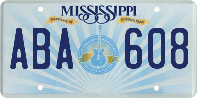 MS license plate ABA608