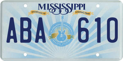 MS license plate ABA610