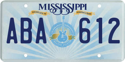 MS license plate ABA612