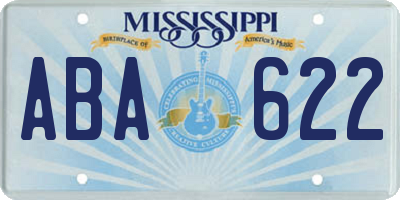 MS license plate ABA622