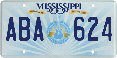 MS license plate ABA624