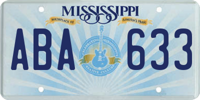 MS license plate ABA633