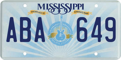 MS license plate ABA649