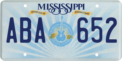 MS license plate ABA652