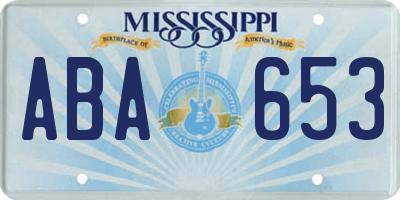 MS license plate ABA653