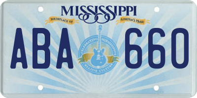 MS license plate ABA660