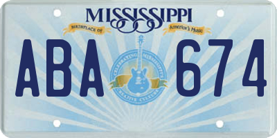 MS license plate ABA674