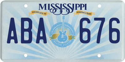 MS license plate ABA676