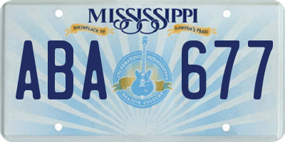 MS license plate ABA677