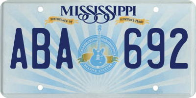 MS license plate ABA692