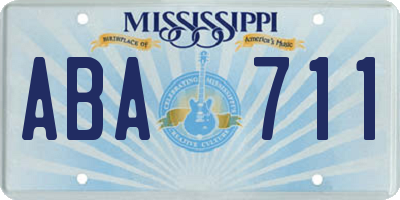 MS license plate ABA711