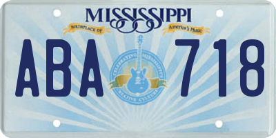 MS license plate ABA718