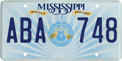 MS license plate ABA748