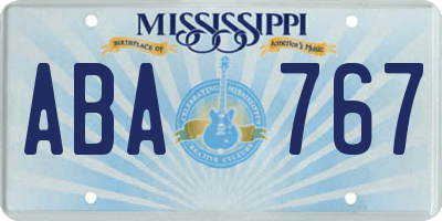 MS license plate ABA767