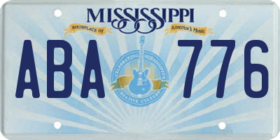 MS license plate ABA776
