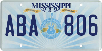 MS license plate ABA806