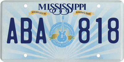 MS license plate ABA818