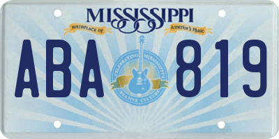 MS license plate ABA819