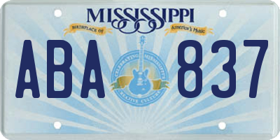 MS license plate ABA837