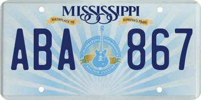 MS license plate ABA867
