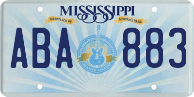 MS license plate ABA883