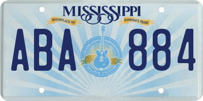 MS license plate ABA884