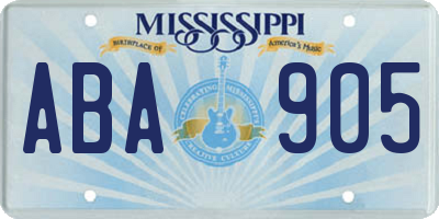 MS license plate ABA905