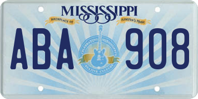 MS license plate ABA908