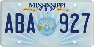 MS license plate ABA927