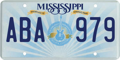 MS license plate ABA979