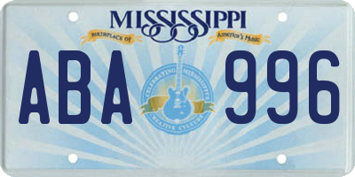 MS license plate ABA996