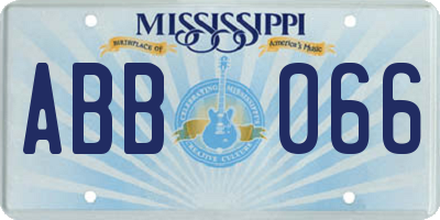 MS license plate ABB066