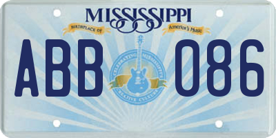 MS license plate ABB086