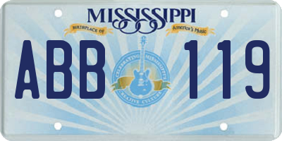 MS license plate ABB119