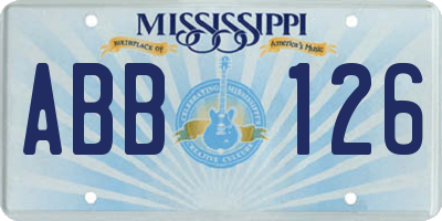 MS license plate ABB126